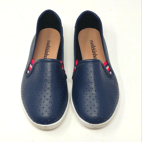 Molekinha Girls Slip On Shoes Size 11.5 Navy Blue White Soles Magenta Brazilian - Picture 2 of 11